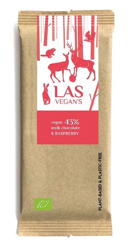 Las Vegan's Las Vegans Las Vegans Czekolada wegańska z malinami 43% 50g LV-TBL-103