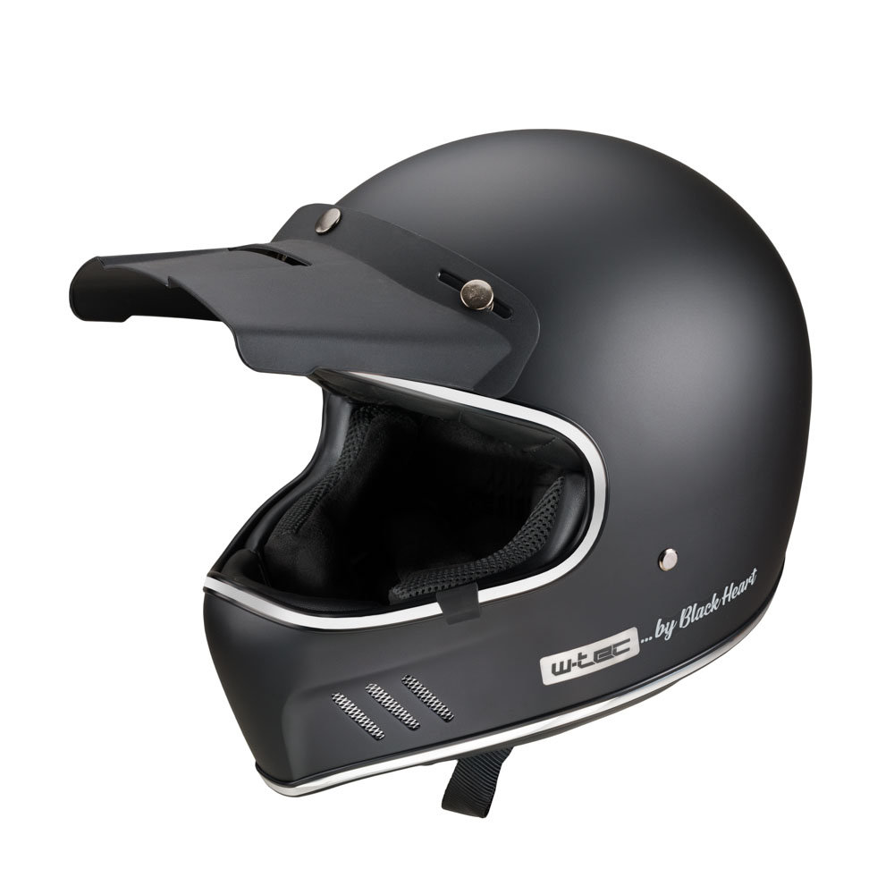 W-TEC Black Heart Kask motocyklowy otwarty Black Heart Retron, Gniewny Czarny, XL (61-62) 22535-XL-2