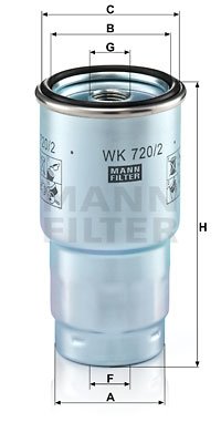 MANN Filtr paliwa -FILTER WK720/2X WK 720/2 x