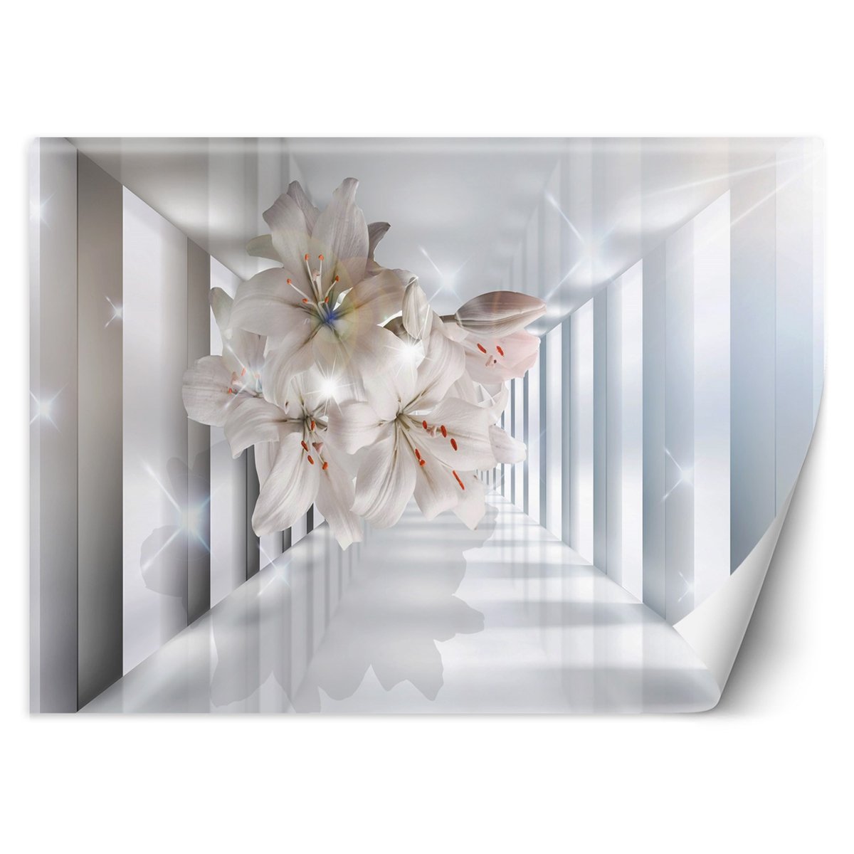 Fototapeta, do pokoju Kwiaty w korytarzu 3D (Rozmiar 254x184)