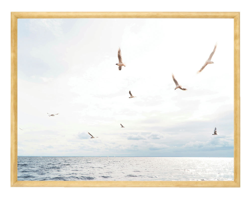 Nowoczesny plakat w drewnianej ramce 30x40 -  Birds by the sea