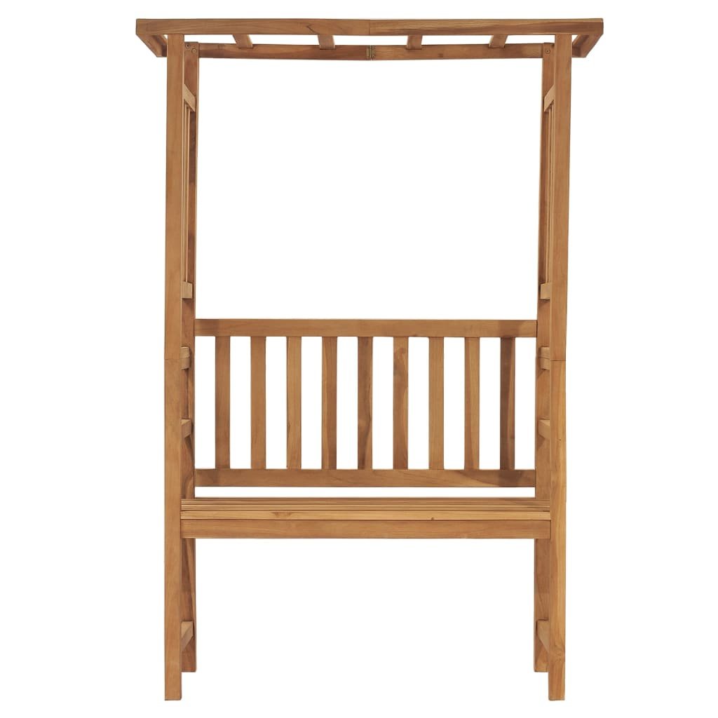 vidaXL Ławka ogrodowa z pergolą, 115 cm, lite drewno tekowe