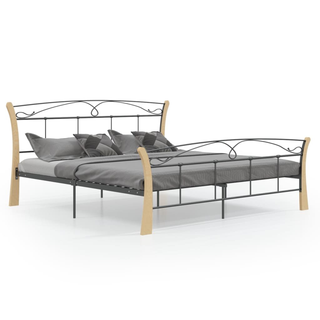 vidaXL Rama łóżka czarna metalowa 180 x 200 cm 324888