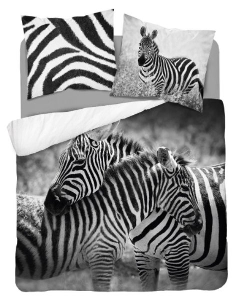 Pościel bawełniana, Zebra, 160x200 cm, 3  elementy