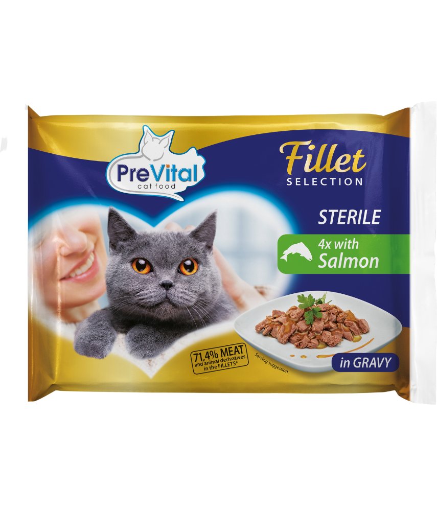 Prevital Naturel Sterile 4X85G Z Łososiem W Sosie 4X85G