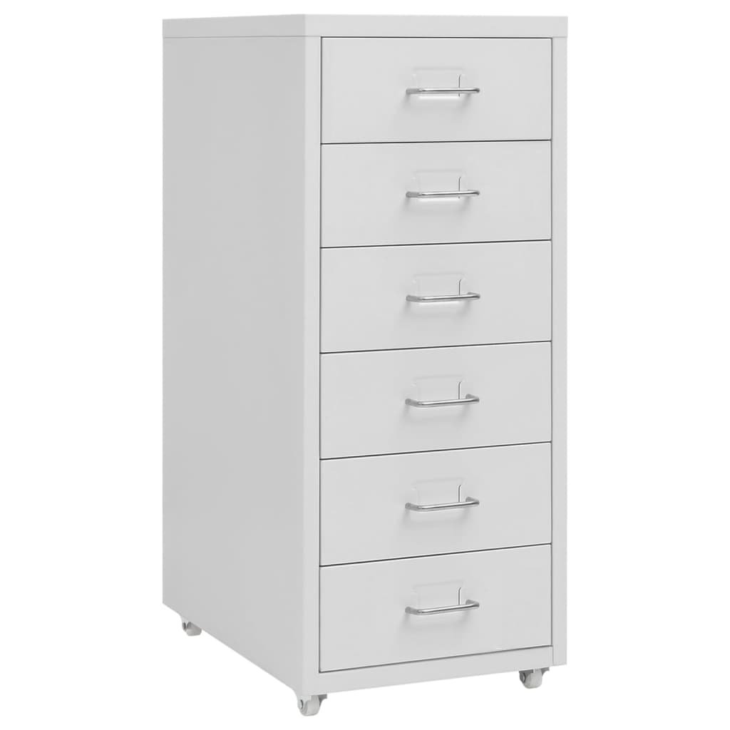 shumee Mobilna szafka kartotekowa szara 28x41x69 cm metalowa
