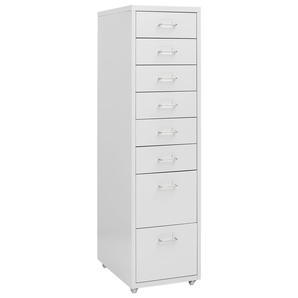 shumee Mobilna szafka kartotekowa szara 28x41x109 cm metalowa