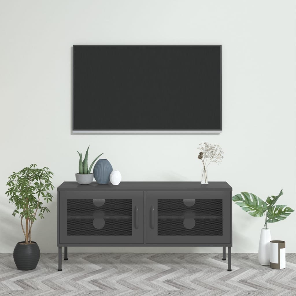 vidaXL Szafka pod telewizor antracytowa 105x35x50 cm stalowa 336240