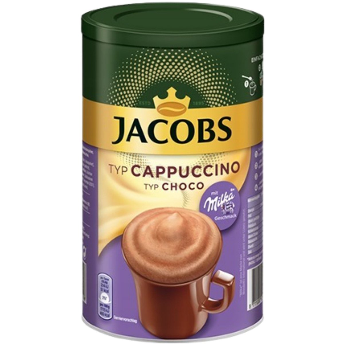 Jacobs Kawa rozpuszczalna Cappuccino Choco Milka w puszce 500 g