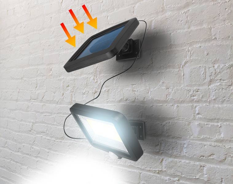 Lampa Ltc Ll137 6X Cob 10W+ Panel Solarny Na Kablu, Wbudowany Czujnik Ruchu I Zmierzchu, Akumulator 1800 Mah