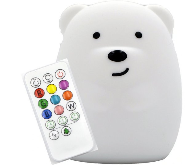 Lampka Nocna Miś Dla Dzieci Kolorowa Silikon Rgb M