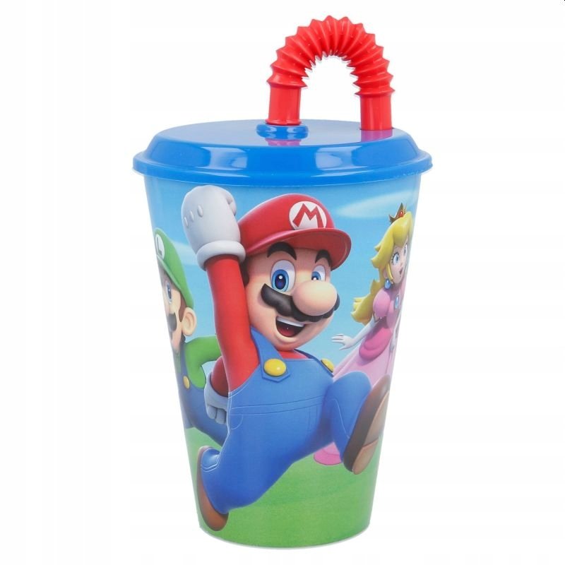 Super Mario - Kubek ze słomką 430 ml