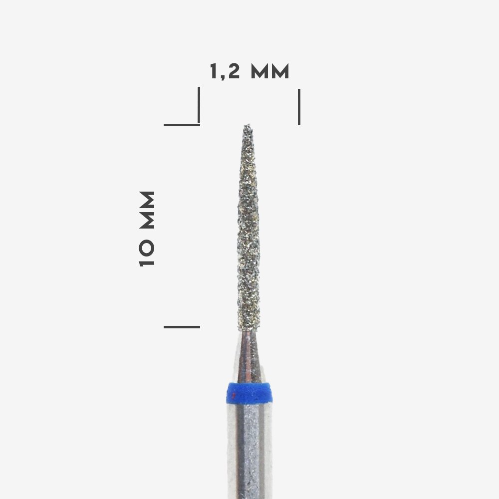 Frez diamentowy szpic niebieski Ø 1,2 mm, wys. 10 mm