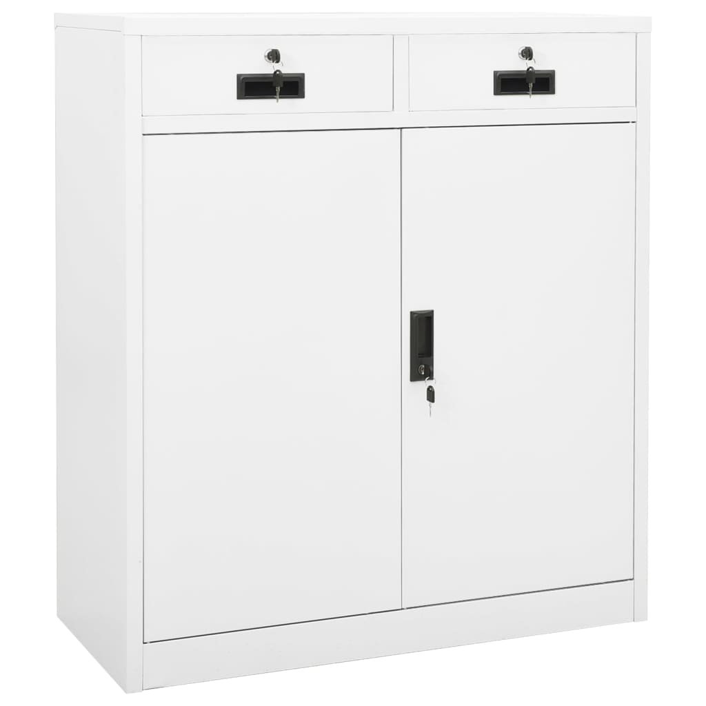 shumee Szafka biurowa biała 90x40x102 cm stalowa