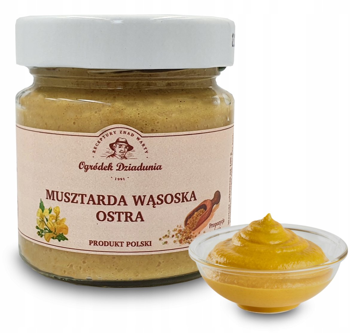 Ogródek Dziadunia Musztarda Wąsoska Ostra 210g