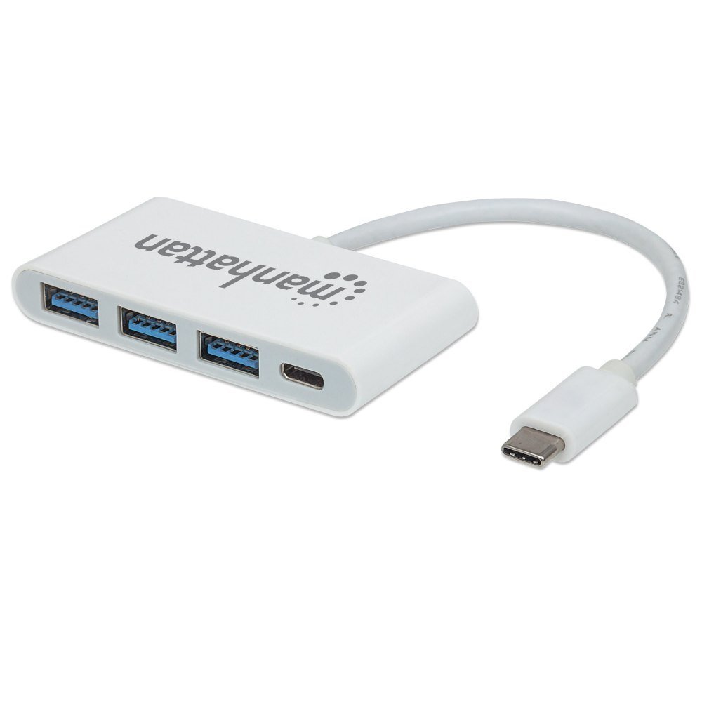 Manhattan HUB USB White 3xUSB-A 163552