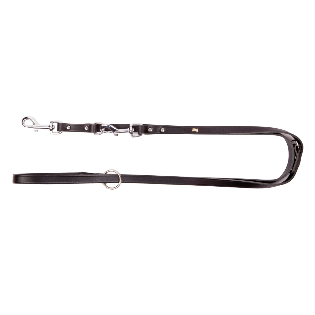 Dingo Smycz skórzana przedłużana kolor czarny 15mm/110-200cm