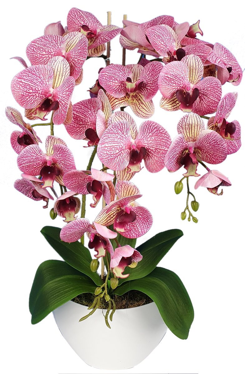 Storczyk Sztuczny Kwiaty Orchidea 3P Guma Jak Żywy,fioletowy