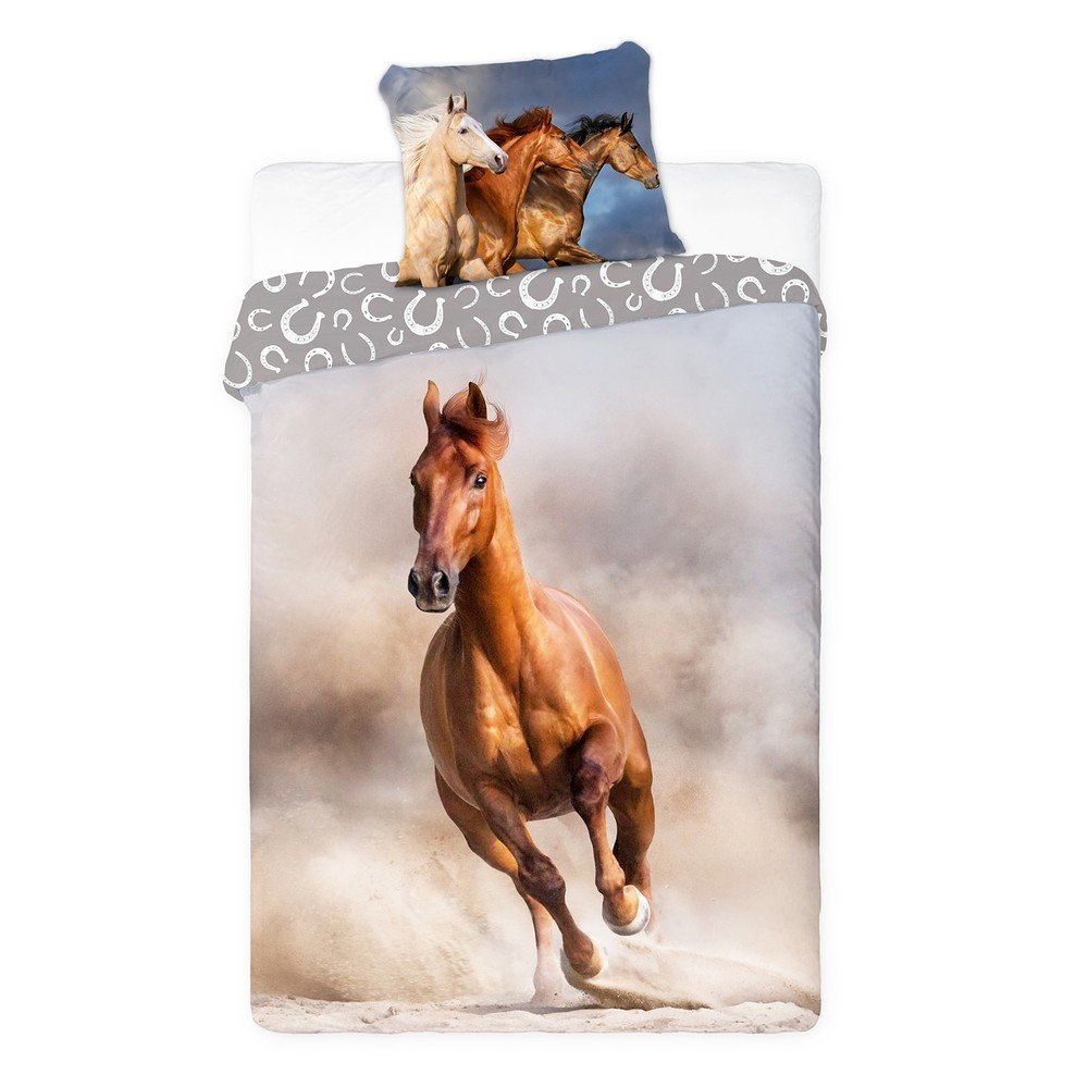 Faro TEKSTYLIA SPÓŁKA Z O O KOMANDYTOWA Pościel 140 x 200 Młodzieżowa Horses 006 Gniady 1226176