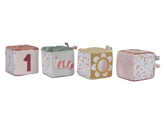 LITTLE DUTCH 4 Miękkie kostki aktywizujące Flowers & Butterflies