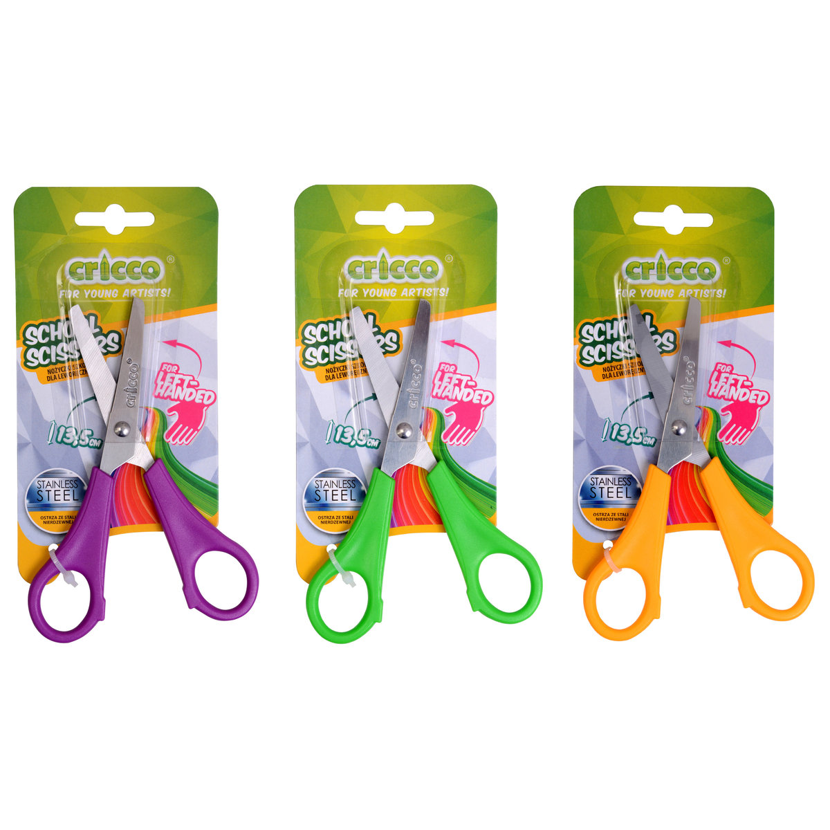 Cricco Nożyczki szkolne dla leworęcznych 13,5cm CRICCO