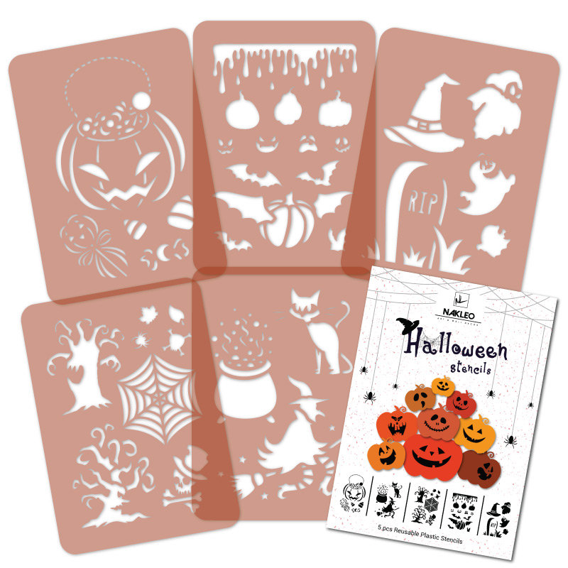 Nakleo 5szt. szablonów wielokrotnych HALLOWEEN SZA-HLWN-001