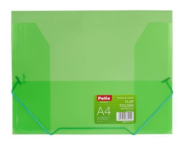 Patio Teczka na gumkę A4 31.5 x 24.5 cm transparentna, zielona
