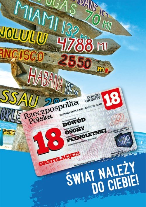 Kartka na 18 urodziny z dowodem Gift92