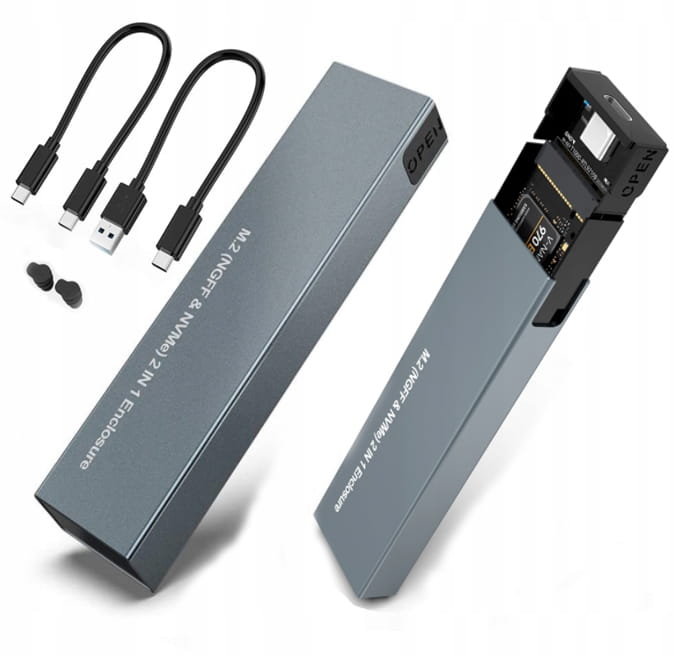 Obudowa Dysk Zenwire, SSD NVME/SATA PCIe M.2 USB-C M2 Gen2