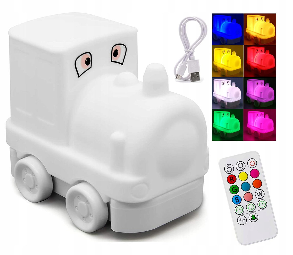 Lampka Nocna Dzieci Pociąg Ciuchcia Led Silikonowa