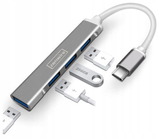 Hub USB-C 4X USB 3.0 Rozgałęźnik Replikator Portów