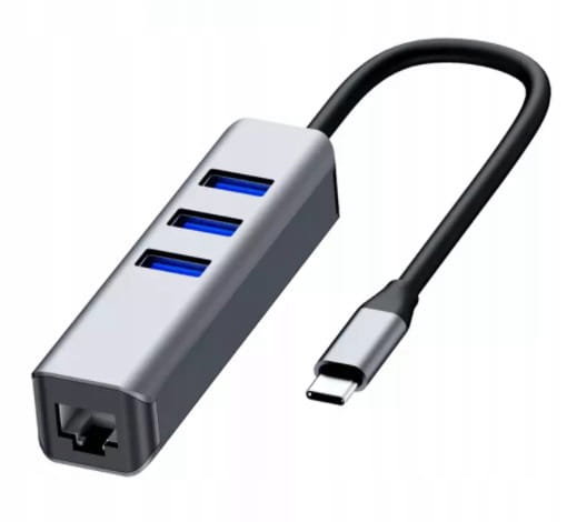 Adapter, Zenwire, HUB USB-C Ethernet Gigabit RJ45 3x USB 3.0