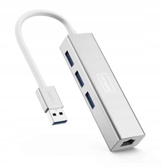 Przejściówka USB Ethernet HUB RJ45 Adapter, Zenwire, LAN 2.0