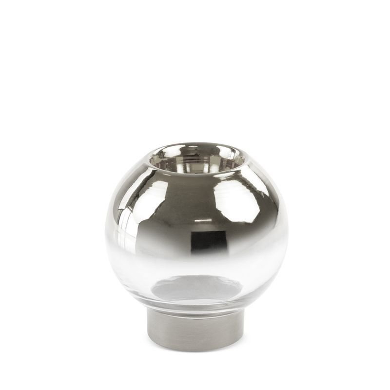 Świecznik Dekoracyjny Ze Szkła Artystycznego Zoja 15X15 Srebrny