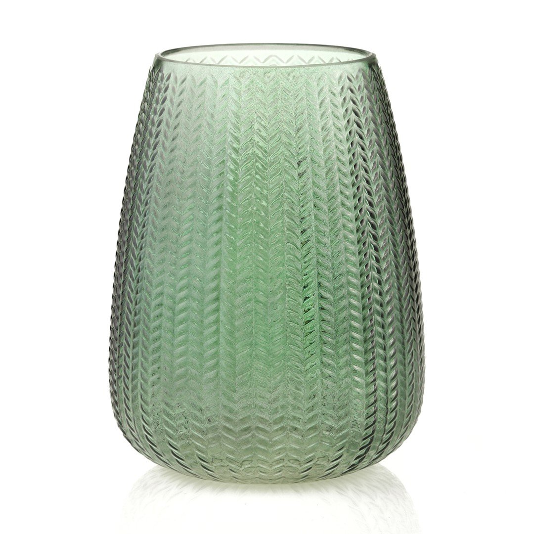 Wazon owalny SEVILLA kolor butelkowa zieleń ameliahome - VASE/AH/SEVILLA/BOTTLEGREEN/18,5X24