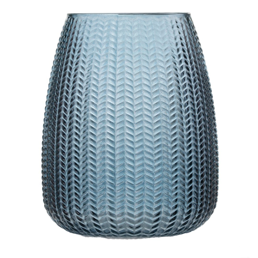 Wazon owalny SEVILLA kolor niebieski ameliahome - VASE/AH/SEVILLA/NAVY/15,5X19