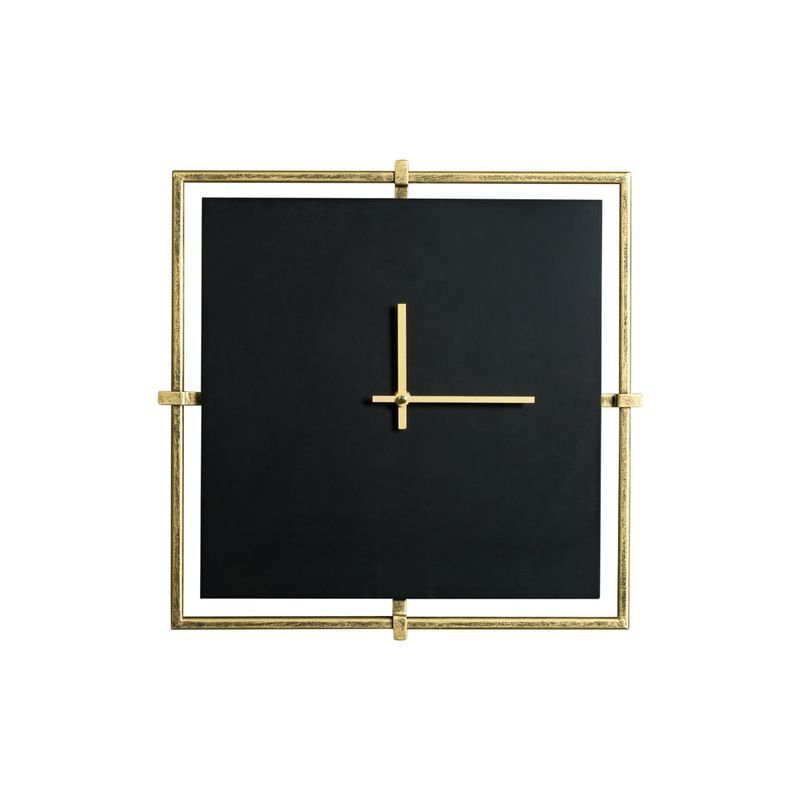 Zegar Dekoracyjny Kwadratowy 40X5X40 Czarny + Złoty