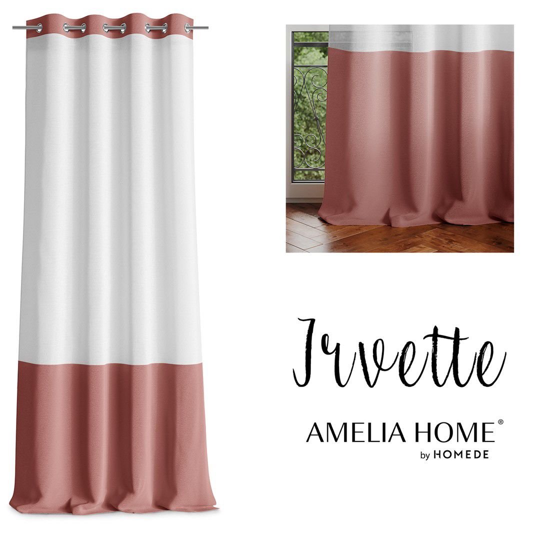 AmeliaHome, Firana Irvette na przelotkach, Biały, 140x250 cm