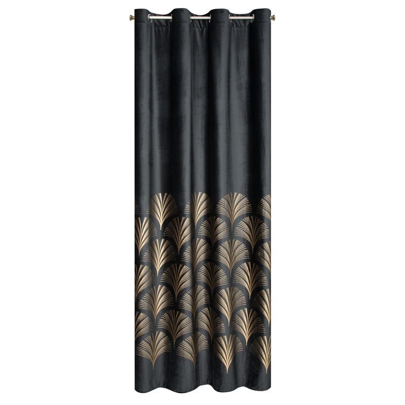 Zasłona 140 x 250 Dekoracyjna Velvet Bridget Czarn