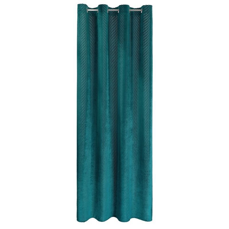 Euro Firany Zasłona Velvet Lussi 140 x 250 Ciemnoturkusowy 1219778
