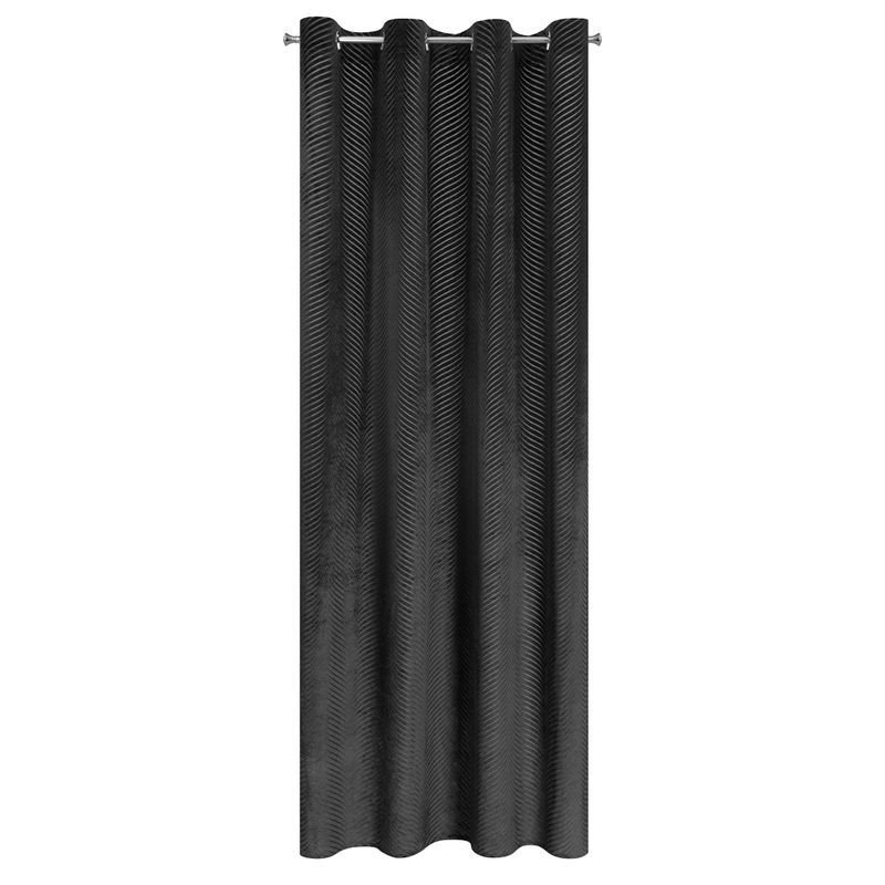 Euro Firany Zasłona Velvet Lussi 140 x 250 Przelotka Czarny 1220155