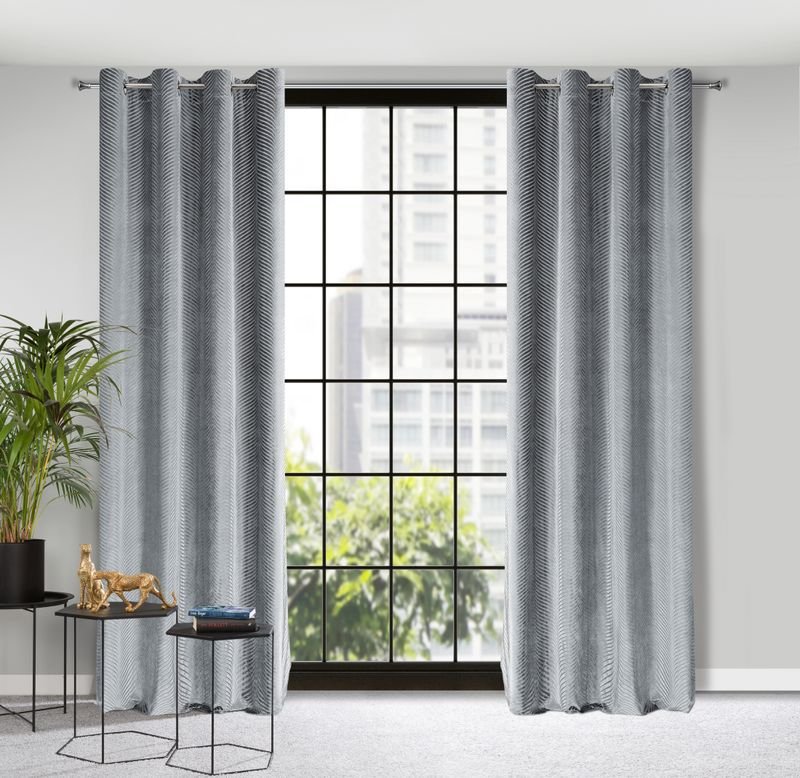 Euro Firany Zasłona Velvet Lussi 140 x 250 Przelotka Stalowy 1223678