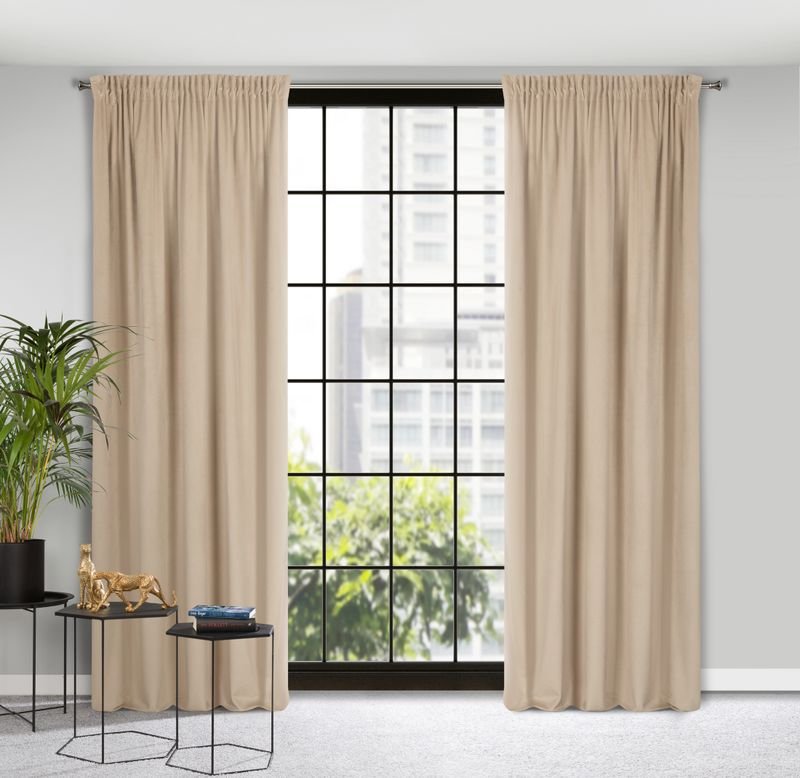 Euro Firany Zasłona Pierre Cardini Taśma 140 x 300 Cappuccino 1219532