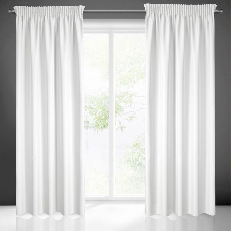 Biała lekka zasłona prosta 140x270 żabki