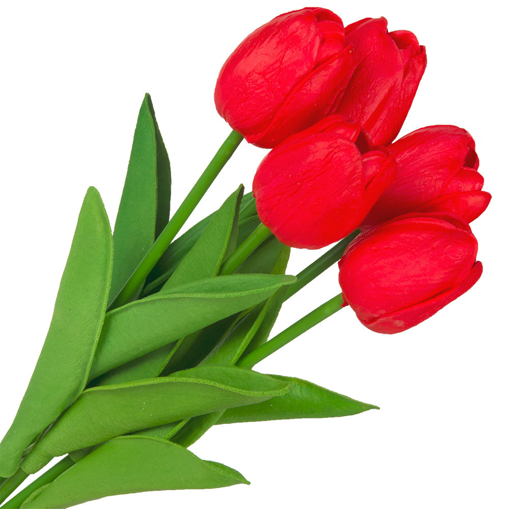 Tulipany Silikonowe Bukiet 5szt Czerwień