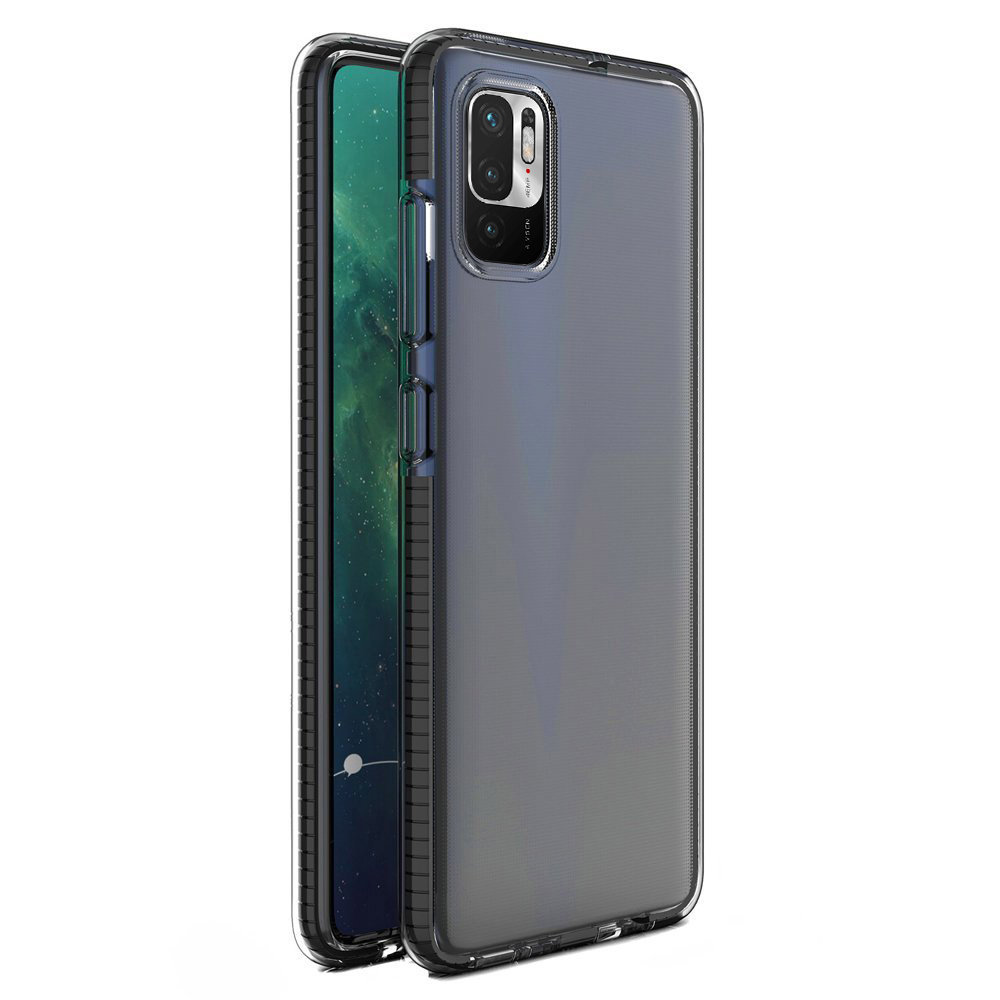 Hurtel Spring Case pokrowiec żelowe etui z kolorową ramką do Xiaomi Redmi Note 10 5G / Poco M3 Pro czarny