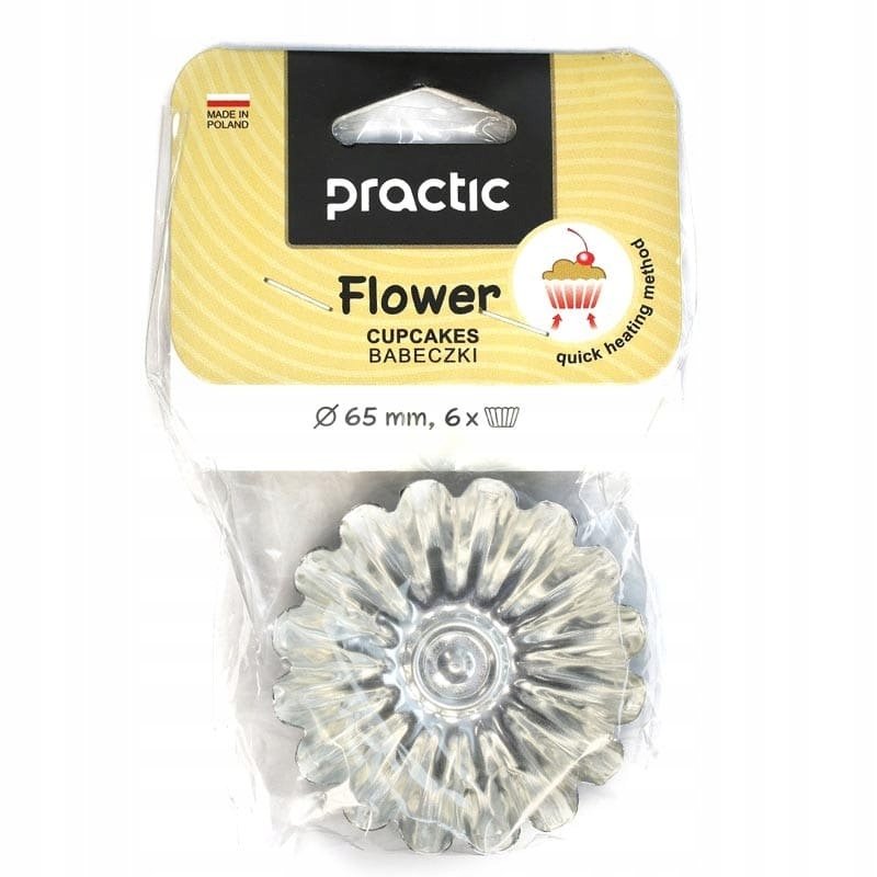 Foremki Do Babeczek 6 szt Flower 65 mm Metalowe