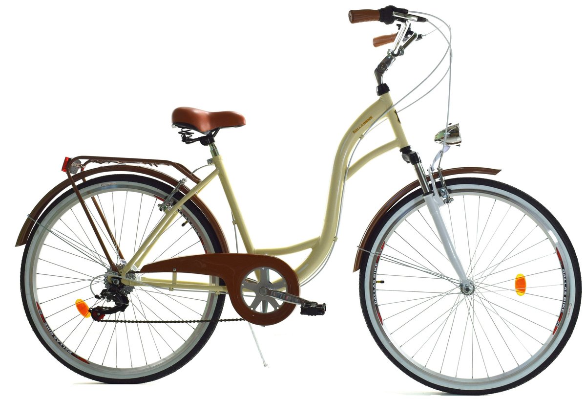 Dallas Bike City Lux 7spd 28 cali Kremowo-brązowy