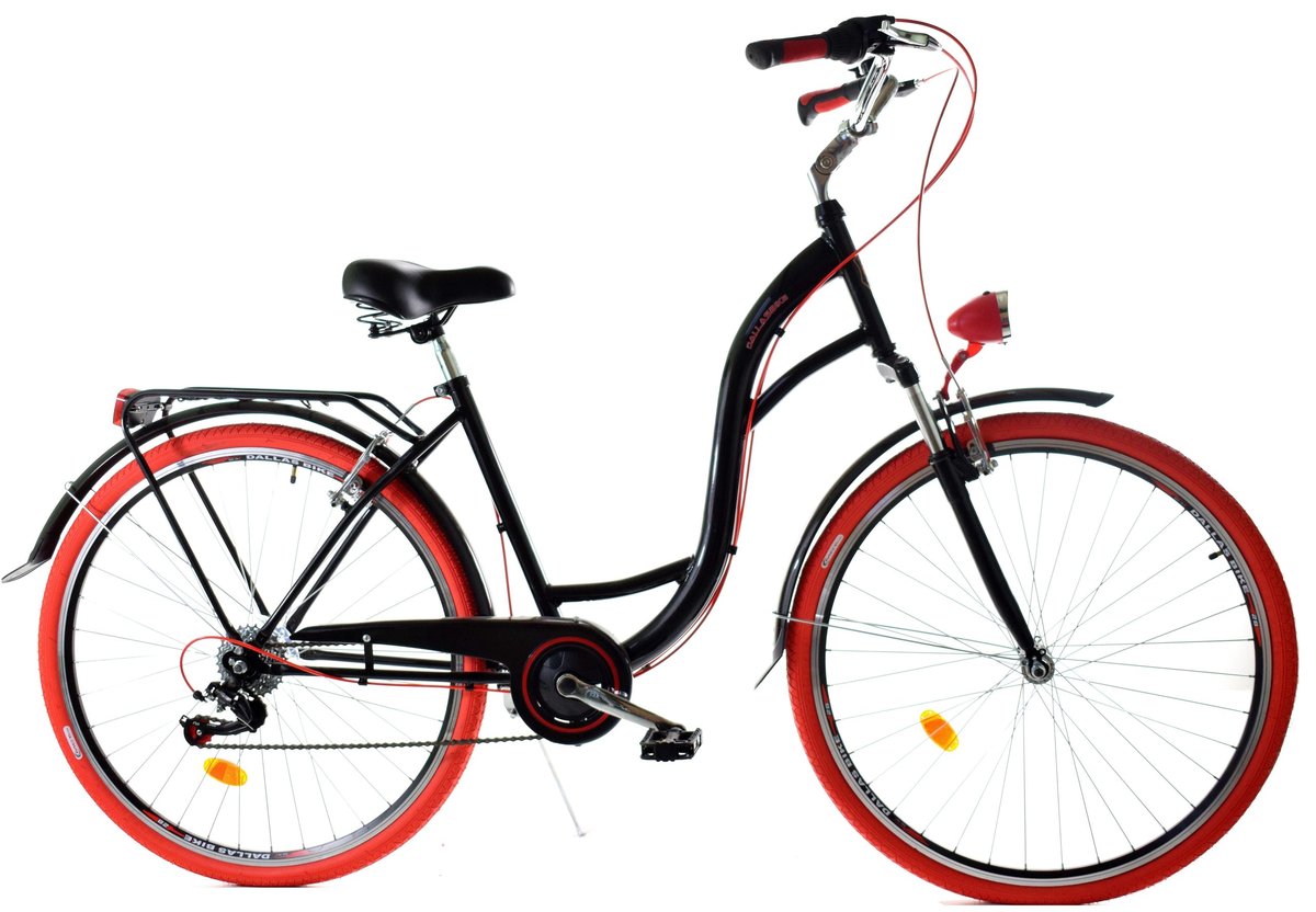 Dallas Bike City Lux 7spd 28 cali Czarno-czerwony
