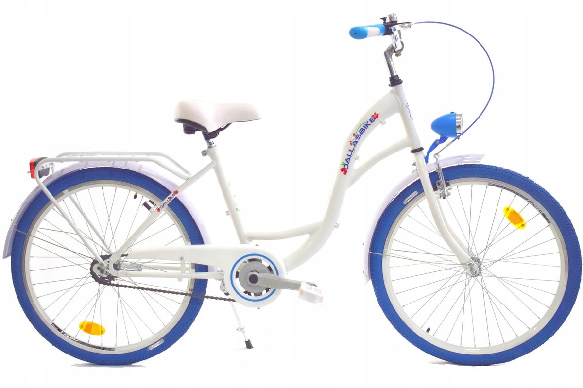 Dallas Bike City Junior 1Spd 24 cale Biały z niebieskim
